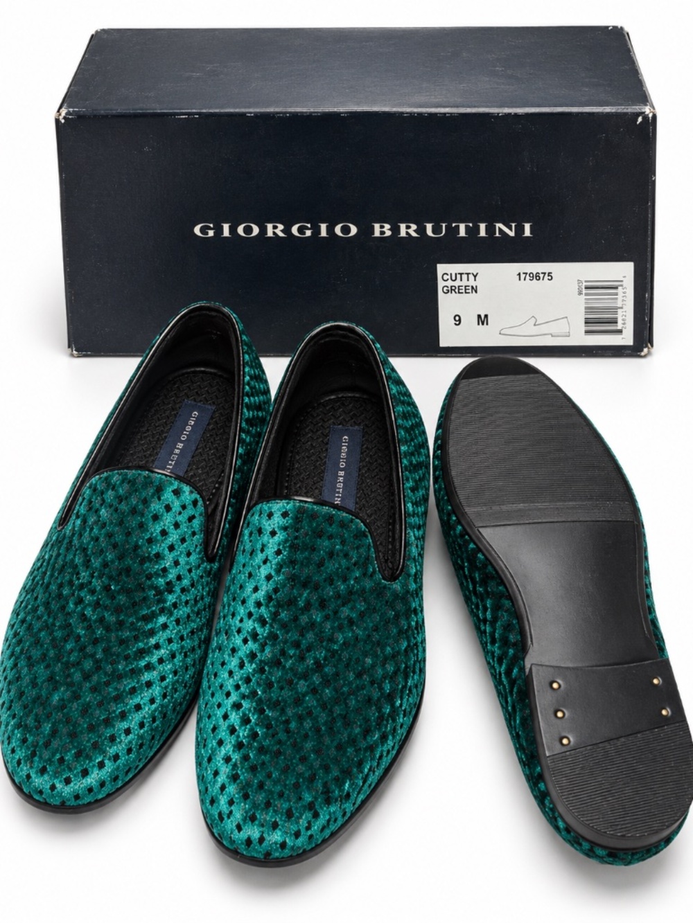 Giorgio Brutini Cutty Green Velvet Loafers Size 9M – Never Worn